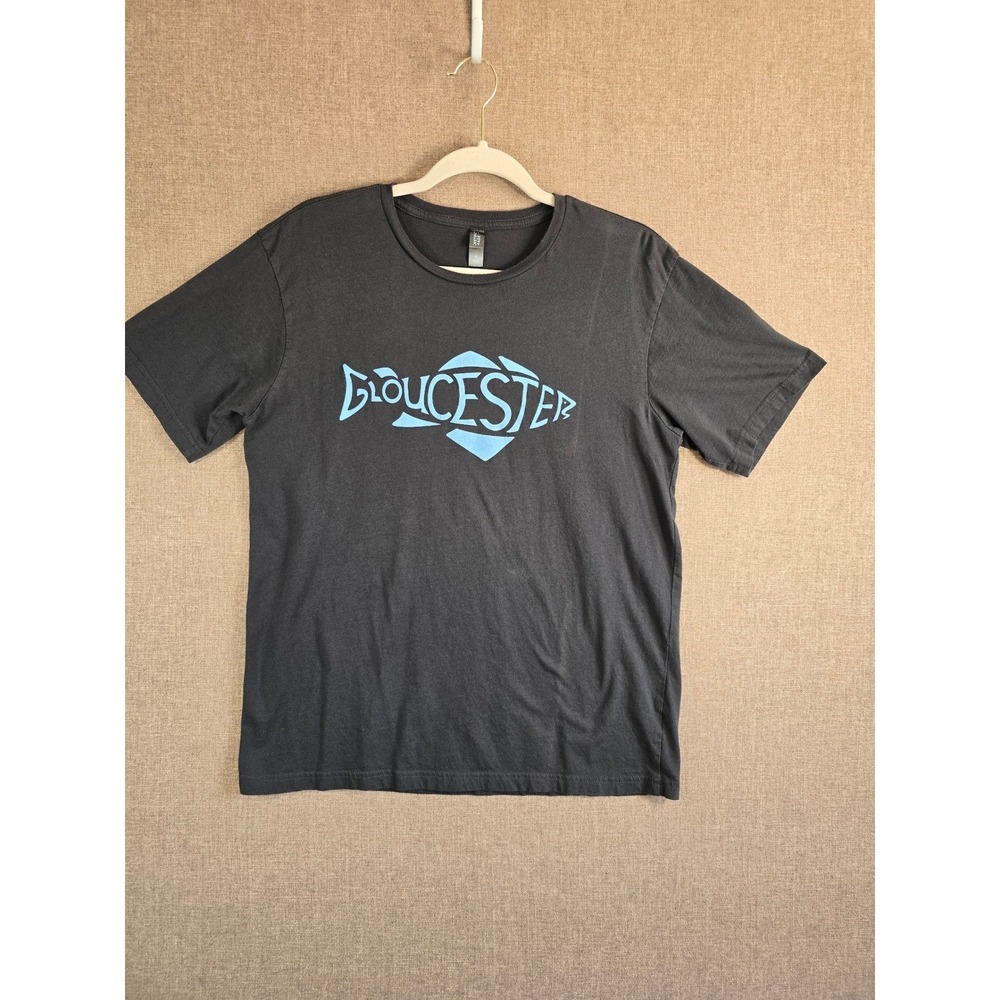 District Made Mens Gloucester Fish Graphic T-Shirt Gray Cotton Short Sleeve M